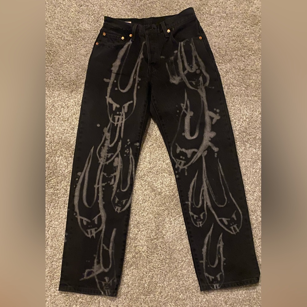 Levi’s 501 decorative black jeans